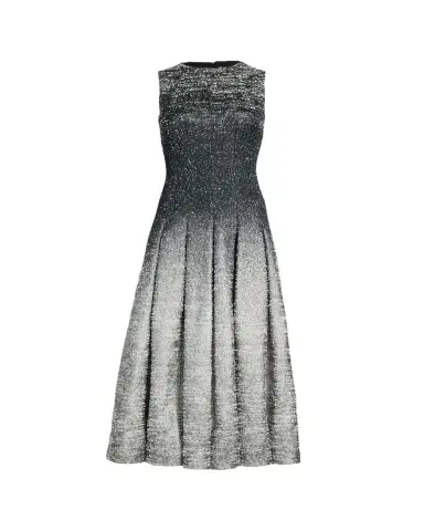 Oscar de la Renta Sleeveless Ombre Metallic Boucle Jacquard Midi Dress | Thumbnail 1 Oscar de la Renta Sleeveless Ombre Metallic Boucle Jacquard Midi Dress | Thumbnail 1