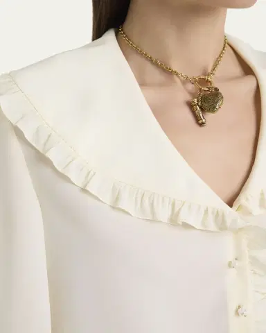 Chloé Bertha-Collar Ruffle Button-Down Silk Blouse | Thumbnail 5 Chloé Bertha-Collar Ruffle Button-Down Silk Blouse | Thumbnail 5