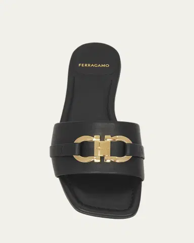 Ferragamo Leah Gancini Bit Leather Slide Sandals | Thumbnail 3 Ferragamo Leah Gancini Bit Leather Slide Sandals | Thumbnail 3