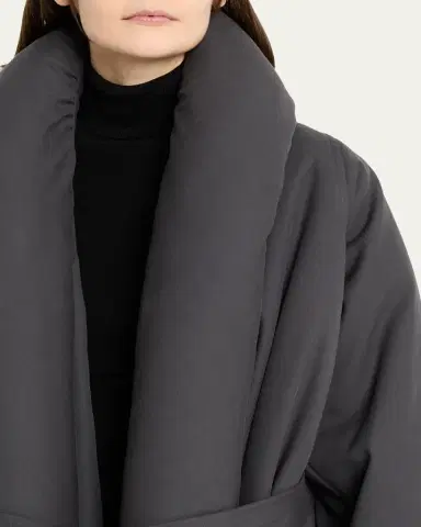 Alaïa Padded-Lapel Long Wrap Coat | Thumbnail 5 Alaïa Padded-Lapel Long Wrap Coat | Thumbnail 5