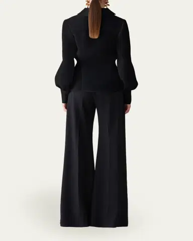 Carolina Herrera Long-Sleeve Silk Wrap Blouse | Thumbnail 3 Carolina Herrera Long-Sleeve Silk Wrap Blouse | Thumbnail 3