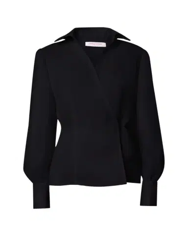 Carolina Herrera Long-Sleeve Silk Wrap Blouse | Thumbnail 1 Carolina Herrera Long-Sleeve Silk Wrap Blouse | Thumbnail 1