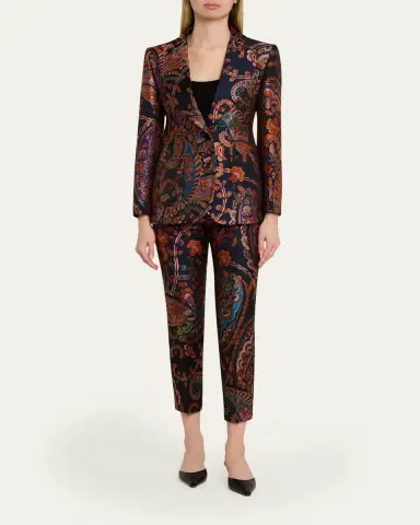 Etro Paisley Silk Brocade Slim-Fit Pants | Thumbnail 2 Etro Paisley Silk Brocade Slim-Fit Pants | Thumbnail 2