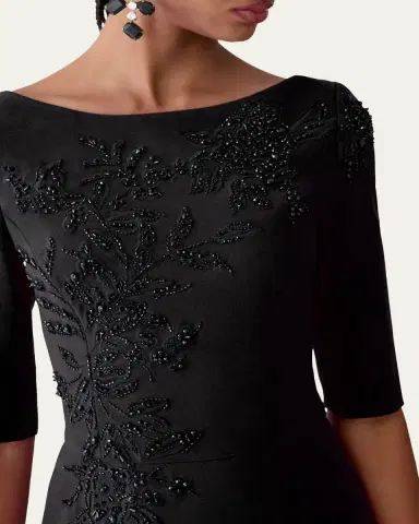 Carolina Herrera Embroidered Boat-Neck Midi Dress | Thumbnail 4 Carolina Herrera Embroidered Boat-Neck Midi Dress | Thumbnail 4