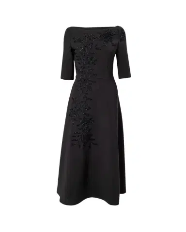 Carolina Herrera Embroidered Boat-Neck Midi Dress | Thumbnail 1 Carolina Herrera Embroidered Boat-Neck Midi Dress | Thumbnail 1
