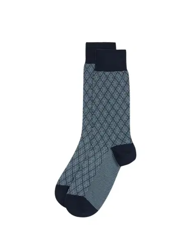 Pantherella Men's Kingsley Diamond Check Jacquard Calf-Length Socks | Thumbnail 1 Pantherella Men's Kingsley Diamond Check Jacquard Calf-Length Socks | Thumbnail 1