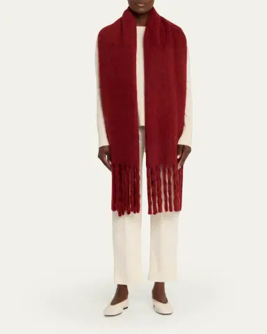 Max Mara Osso Fringed Alpaca Scarf | Thumbnail 2 Max Mara Osso Fringed Alpaca Scarf | Thumbnail 2