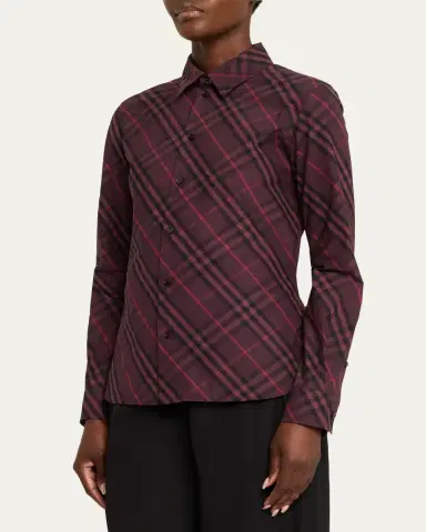 Burberry Simone Check Button-Down Shirt | Thumbnail 4 Burberry Simone Check Button-Down Shirt | Thumbnail 4
