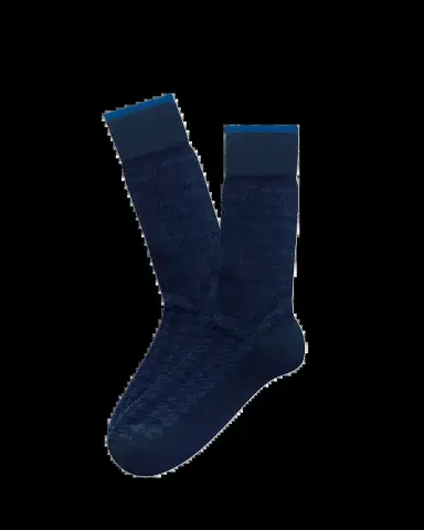 Marcoliani Men's Modal-Blend Houndstooth Crew Socks | Thumbnail 2 Marcoliani Men's Modal-Blend Houndstooth Crew Socks | Thumbnail 2