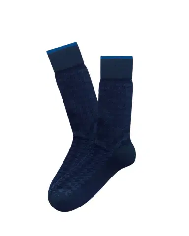 Marcoliani Men's Modal-Blend Houndstooth Crew Socks | Thumbnail 1 Marcoliani Men's Modal-Blend Houndstooth Crew Socks | Thumbnail 1