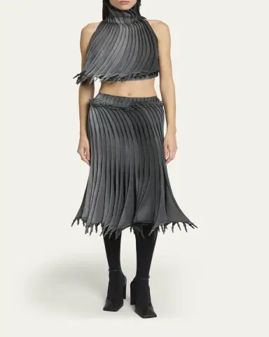 Alaïa Sculptural Pleated Crop Halter Top | Thumbnail 2 Alaïa Sculptural Pleated Crop Halter Top | Thumbnail 2