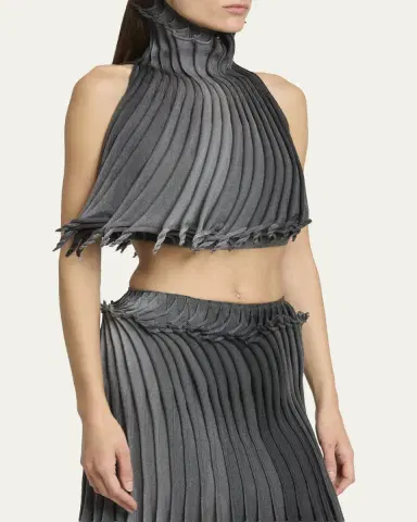 Alaïa Sculptural Pleated Crop Halter Top | Thumbnail 4 Alaïa Sculptural Pleated Crop Halter Top | Thumbnail 4