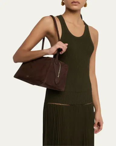 ALAÏA Le Bouledogue Bowling Shoulder Bag in Nubuck Leather | Thumbnail 2 ALAÏA Le Bouledogue Bowling Shoulder Bag in Nubuck Leather | Thumbnail 2