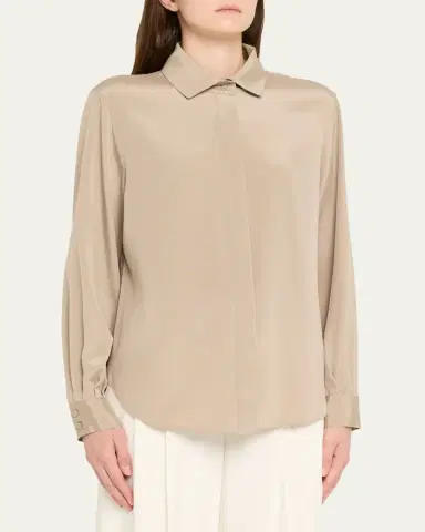 Lafayette 148 New York Pleated Button-Down Shirt | Thumbnail 4 Lafayette 148 New York Pleated Button-Down Shirt | Thumbnail 4