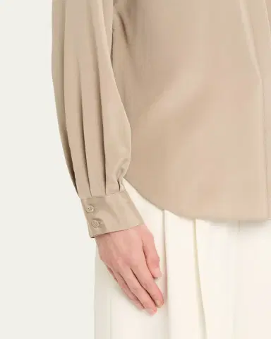 Lafayette 148 New York Pleated Button-Down Shirt | Thumbnail 5 Lafayette 148 New York Pleated Button-Down Shirt | Thumbnail 5