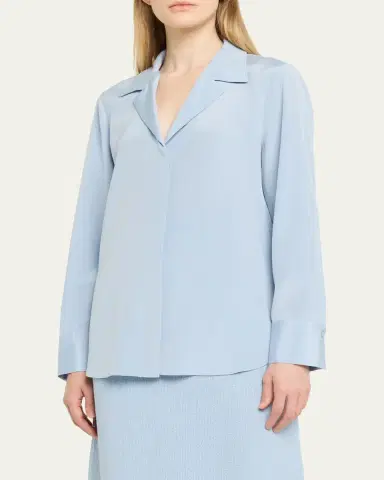 Lafayette 148 New York Pleated Button-Down Shirt | Thumbnail 4 Lafayette 148 New York Pleated Button-Down Shirt | Thumbnail 4