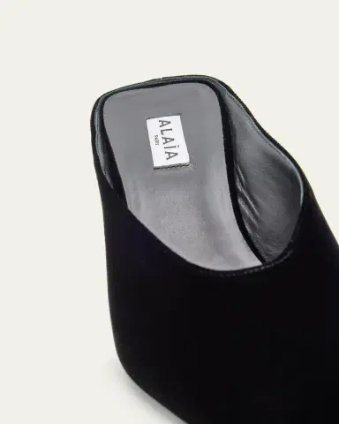 Alaïa Cube Velvet Wedge Mules | Thumbnail 3 Alaïa Cube Velvet Wedge Mules | Thumbnail 3