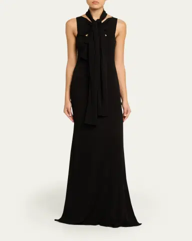 Alaïa Fluid Jersey Bow Dress | Thumbnail 2 Alaïa Fluid Jersey Bow Dress | Thumbnail 2