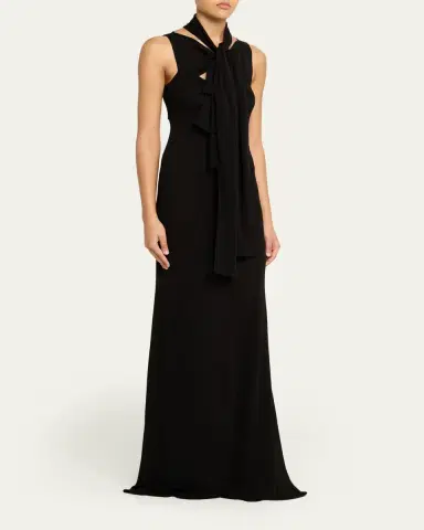 Alaïa Fluid Jersey Bow Dress | Thumbnail 4 Alaïa Fluid Jersey Bow Dress | Thumbnail 4