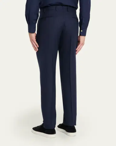 Incotex Men's Micro-Houndstooth Wool and Cashmere Trousers | Thumbnail 3 Incotex Men's Micro-Houndstooth Wool and Cashmere Trousers | Thumbnail 3