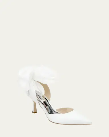 Badgley Mischka Blaze Satin Ankle-Wrap Halter Pumps | Thumbnail 2 Badgley Mischka Blaze Satin Ankle-Wrap Halter Pumps | Thumbnail 2