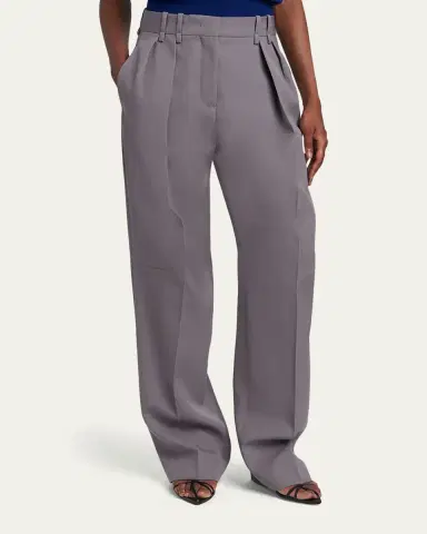 Jil Sander Pleated Wool Straight-Leg Pants | Thumbnail 4 Jil Sander Pleated Wool Straight-Leg Pants | Thumbnail 4