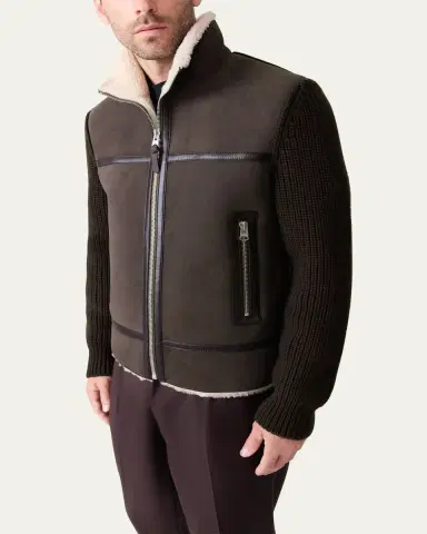 Mackage Men's Jonathan Mixed-Media Shearling Jacket | Thumbnail 5 Mackage Men's Jonathan Mixed-Media Shearling Jacket | Thumbnail 5