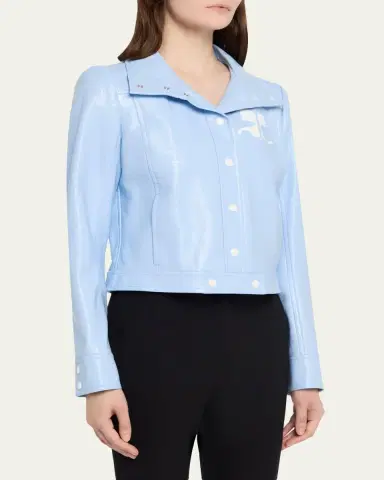 Courrèges Textured Vinyl Crop Jacket | Thumbnail 4 Courrèges Textured Vinyl Crop Jacket | Thumbnail 4