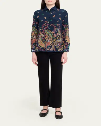 Etro Floral Paisley Silk Button-Front Shirt | Thumbnail 2 Etro Floral Paisley Silk Button-Front Shirt | Thumbnail 2