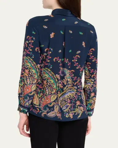 Etro Floral Paisley Silk Button-Front Shirt | Thumbnail 3 Etro Floral Paisley Silk Button-Front Shirt | Thumbnail 3