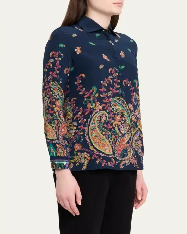 Etro Floral Paisley Silk Button-Front Shirt | Thumbnail 4 Etro Floral Paisley Silk Button-Front Shirt | Thumbnail 4