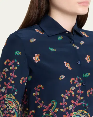 Etro Floral Paisley Silk Button-Front Shirt | Thumbnail 5 Etro Floral Paisley Silk Button-Front Shirt | Thumbnail 5
