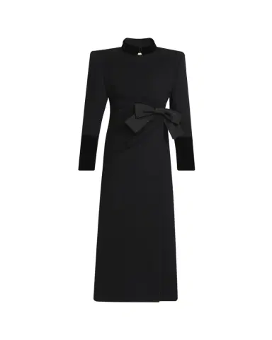 Valentino Garavani Velvet Bow Double-Breasted Wool-Cashmere Long Coat | Thumbnail 1 Valentino Garavani Velvet Bow Double-Breasted Wool-Cashmere Long Coat | Thumbnail 1