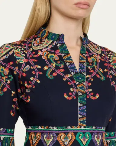 Etro Paisley Cotton 3/4-Sleeve Maxi Shirtdress | Thumbnail 5 Etro Paisley Cotton 3/4-Sleeve Maxi Shirtdress | Thumbnail 5