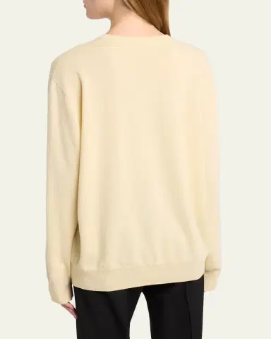 The Row Migeia V-Neck Cashmere Sweater | Thumbnail 3 The Row Migeia V-Neck Cashmere Sweater | Thumbnail 3
