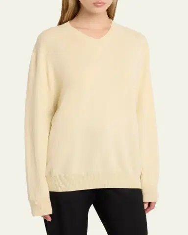 The Row Migeia V-Neck Cashmere Sweater | Thumbnail 4 The Row Migeia V-Neck Cashmere Sweater | Thumbnail 4