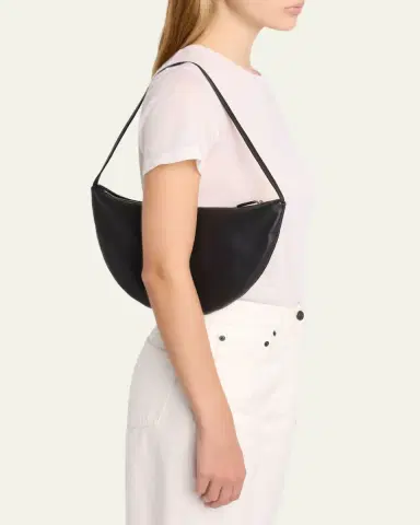 The Row Izzy Small Crescent Shoulder Bag in Leather | Thumbnail 2 The Row Izzy Small Crescent Shoulder Bag in Leather | Thumbnail 2