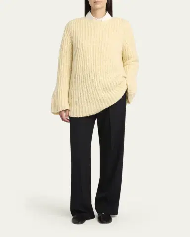 The Row Mirr Bell-Sleeve Cashmere Rib Sweater | Thumbnail 2 The Row Mirr Bell-Sleeve Cashmere Rib Sweater | Thumbnail 2