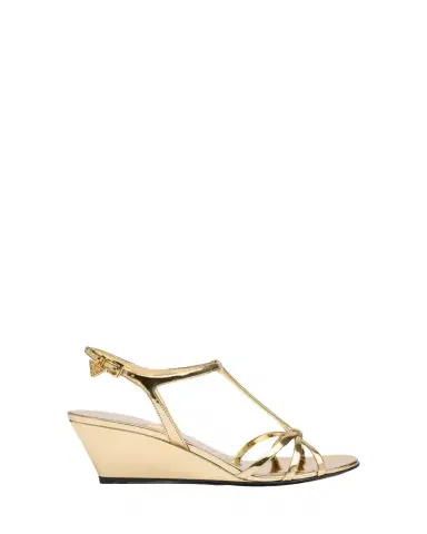 Prada 55mm Metallic Leather Wedge Sandals | Thumbnail 1 Prada 55mm Metallic Leather Wedge Sandals | Thumbnail 1