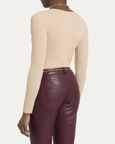 Chloé Ribbed Wool Henley | Thumbnail 3 Chloé Ribbed Wool Henley | Thumbnail 3
