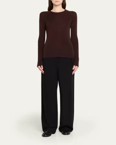 Majestic Filatures Crewneck Micro Rib Knit Wool-Silk T-Shirt | Thumbnail 2 Majestic Filatures Crewneck Micro Rib Knit Wool-Silk T-Shirt | Thumbnail 2
