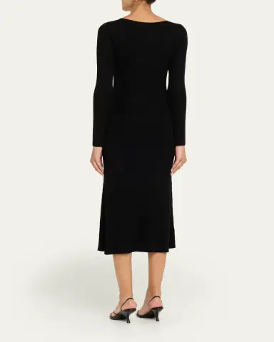 Prabal Gurung Sequin Floral-Embroidered Rib Knit Midi Dress | Thumbnail 3 Prabal Gurung Sequin Floral-Embroidered Rib Knit Midi Dress | Thumbnail 3