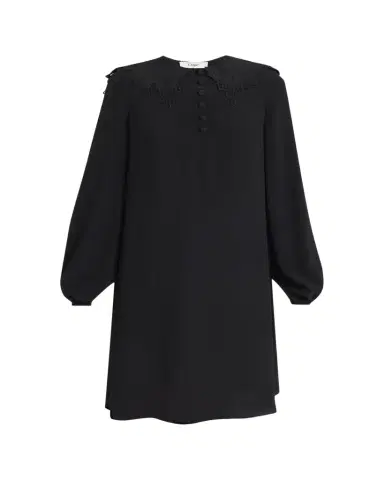 Chloé Floral Embroidered Silk Knee-Length Dress | Thumbnail 1 Chloé Floral Embroidered Silk Knee-Length Dress | Thumbnail 1