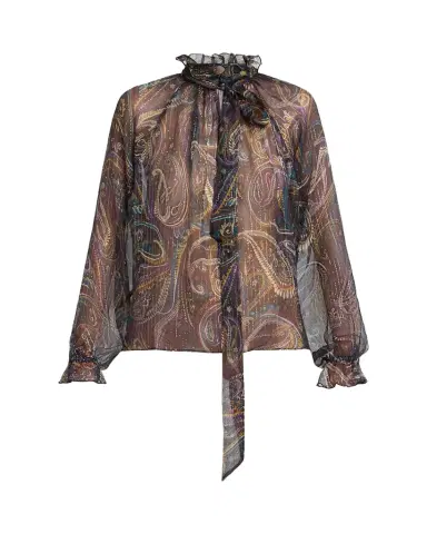 Etro Paisley Semi-Sheer Silk Blouse | Thumbnail 1 Etro Paisley Semi-Sheer Silk Blouse | Thumbnail 1