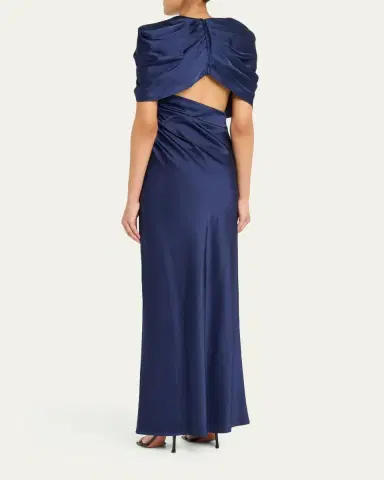 Stella McCartney Draped Capelet Satin Gown | Thumbnail 3 Stella McCartney Draped Capelet Satin Gown | Thumbnail 3