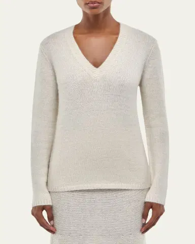 Gabriela Hearst Vesper V-Neck Cashmere Sweater | Thumbnail 2 Gabriela Hearst Vesper V-Neck Cashmere Sweater | Thumbnail 2