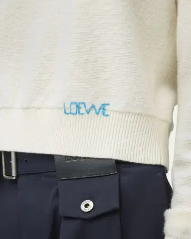 LOEWE Logo Embroidered Wool Crewneck Sweater | Thumbnail 3 LOEWE Logo Embroidered Wool Crewneck Sweater | Thumbnail 3