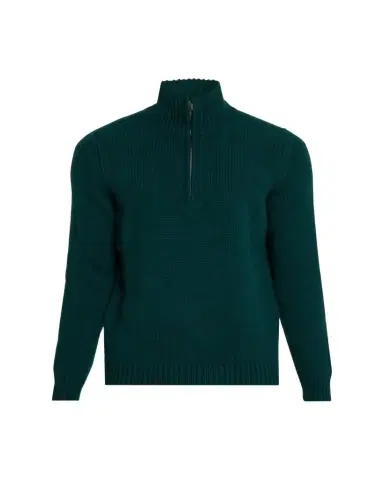 Anderson & Sheppard Men's Plain Knit Cashmere Quarter-Zip Sweater | Thumbnail 1 Anderson & Sheppard Men's Plain Knit Cashmere Quarter-Zip Sweater | Thumbnail 1