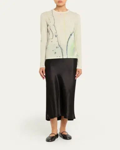 Jason Wu Collection Watercolor-Print Merino Wool Sweater | Thumbnail 2 Jason Wu Collection Watercolor-Print Merino Wool Sweater | Thumbnail 2
