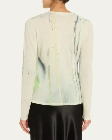 Jason Wu Collection Watercolor-Print Merino Wool Sweater | Thumbnail 3 Jason Wu Collection Watercolor-Print Merino Wool Sweater | Thumbnail 3